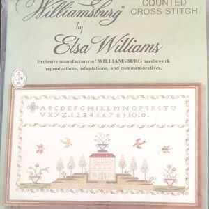 Elsa Williams Counted Cross Stitch Kit Williamsburg House On the Hill Sampler